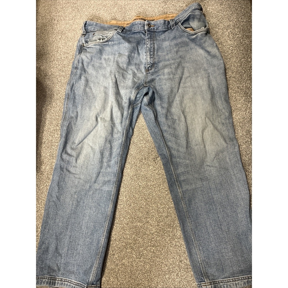 Duluth Trading Co Jeans Men Size 42x29‎ Ballroom Flex Blue Gusset Work Comfort